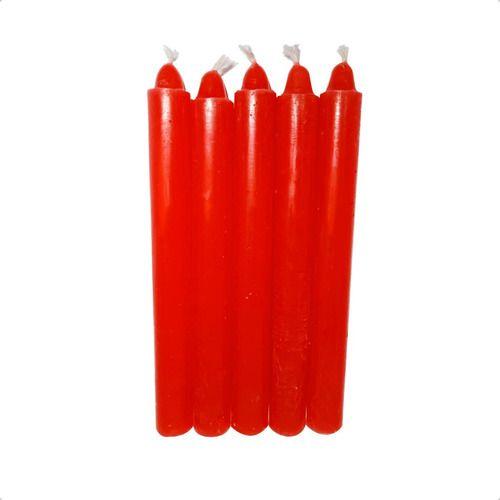 Imagem de Kit 32 Velas Votiva Palito Vermelho 18cm Parafina Pura