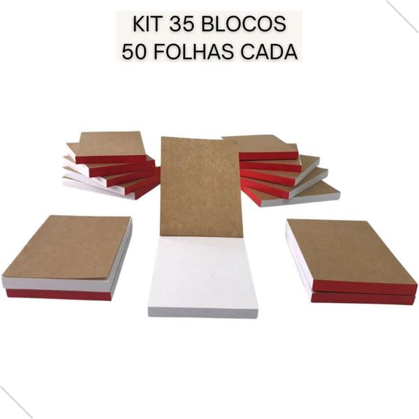 Imagem de Kit 35 Bloco Anotacoes Rascunho Comanda 10X7Cm 50 Folhas