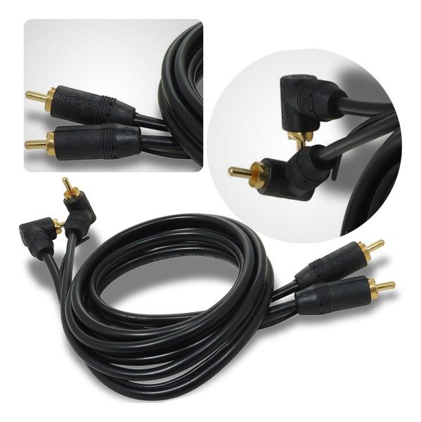 Imagem de Kit 35 Cabos RCA 1 Metro Technoise Série 100 Pro Conector em L - Preto