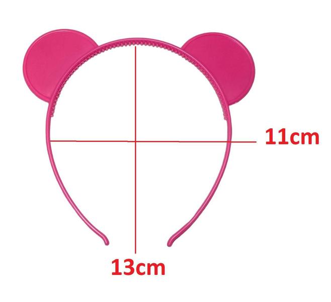 Imagem de Kit 36 Arcos Tiara Colorido C/Orelhas 11Cm Adulto/ Infantil