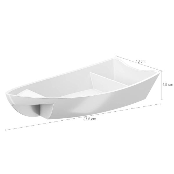 Kit 36 Barcas para Sushi Comida Japonesa Oriental Restaurante 27,5x13cm Brancos Coza Plástico Imagem de Kit 36 Barcas para Sushi Comida Japonesa Oriental Restaurante 27,5x13cm Brancos Coza Plástico
