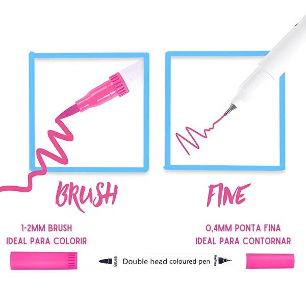 Kit 36 Brush Caneta Pen Ponta Pincel Lettering Canetinha - Friburgo Imagem de Kit 36 Brush Caneta Pen Ponta Pincel Lettering Canetinha