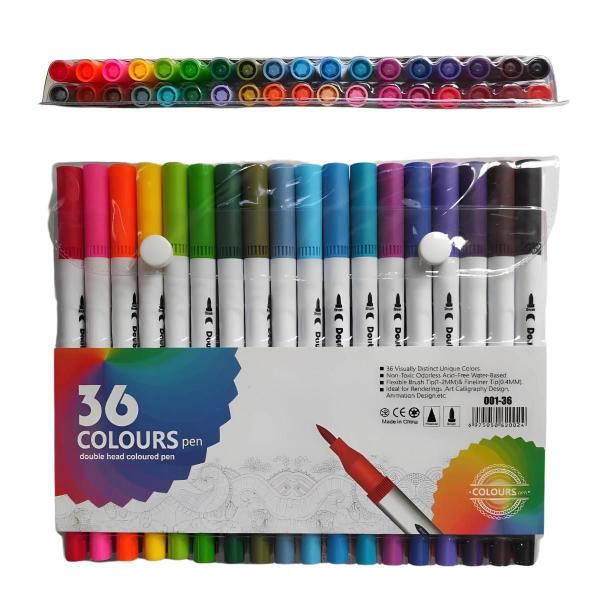 Kit 36 Brush Caneta Pen Ponta Pincel Lettering Canetinha - Friburgo Imagem de Kit 36 Brush Caneta Pen Ponta Pincel Lettering Canetinha
