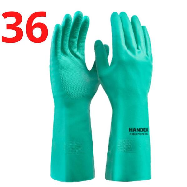 Imagem de Kit 36 luva hand pro nitril handex verde c.a 43035