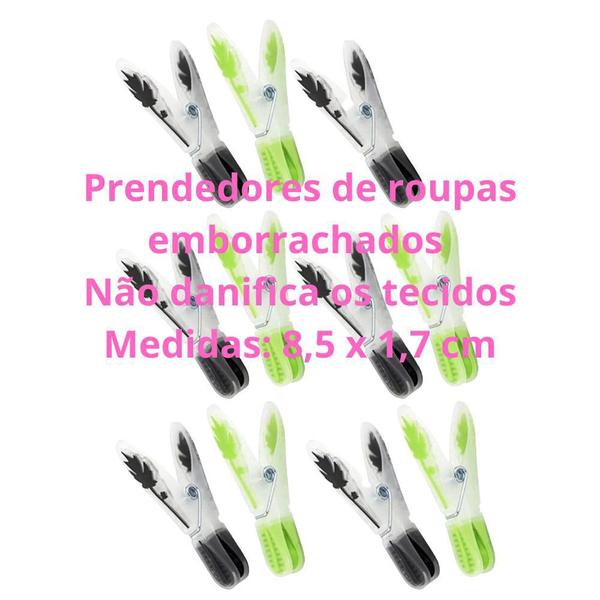 Imagem de Kit 36 Prendedor De Roupa Emborrachado Plástico Colorido