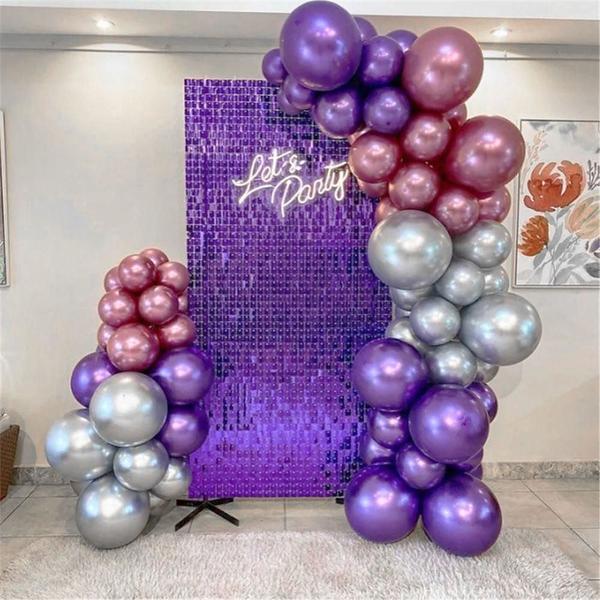 Imagem de Kit 36 Unidades Painel Decorativo Lantejoula Shimmer Wall Roxo