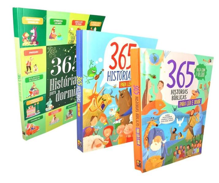 Imagem de Kit 365 Histórias: Histórias Para Ler e Ouvir + Bíblicas Para Ler e Ouvir + Histórias Para Dormir (3 Livros)