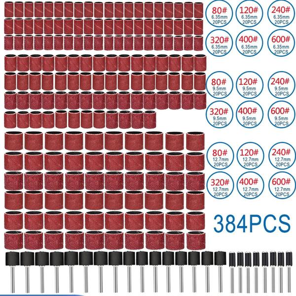 Imagem de Kit 384 Tubos De Lixa Completo Grão 80 A 600 Micro Retíficas