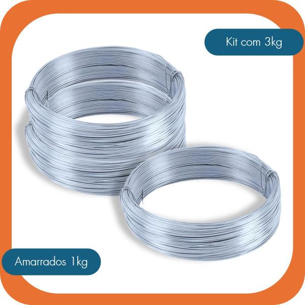 Imagem de Kit 3kg Arame Galvanizado BWG 16 Fio 1,65mm allflex 3x1kg