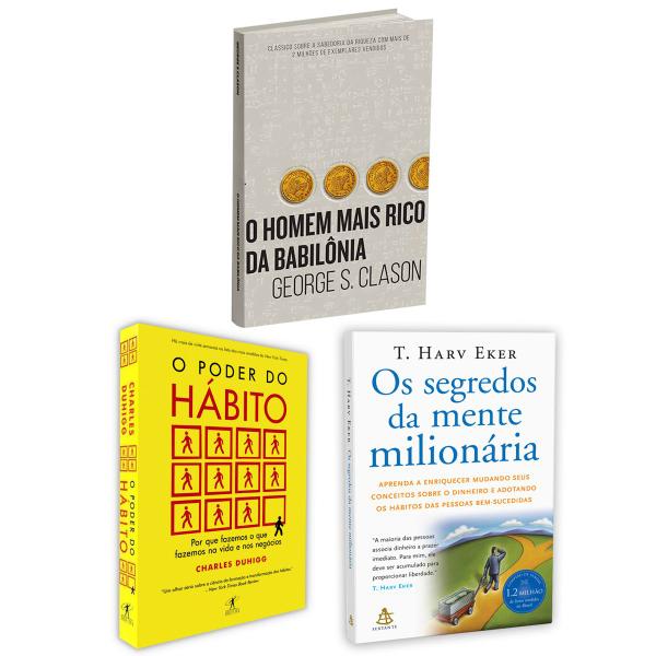 Kit 3livros, O Poder Do Hábito + O Homem Mais Rico da Babilônia + Os Segredos Da Mente Milionária, Os Segredos Para Enriquecer Imagem de Kit 3livros, O Poder Do Hábito + O Homem Mais Rico da Babilônia + Os Segredos Da Mente Milionária, Os Segredos Para Enriquecer