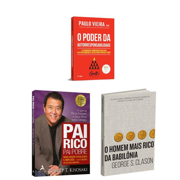 Imagem de Kit 3livros, Pai Rico, Pai Pobre + O Homem Mais Rico da Babilônia + O Poder Da Autorresponsabilidade