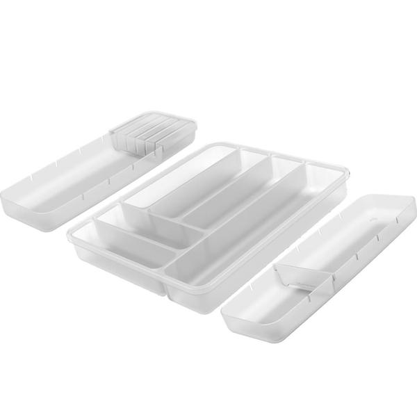 Imagem de Kit 3pcs Organizador de Talheres e Facas Gaveta Cozinha Porta Talher Bandeja Separador Divisórias