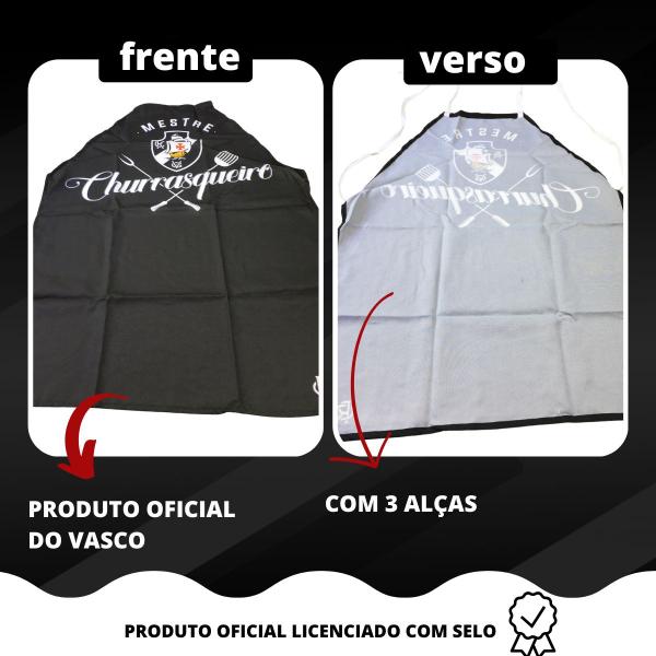 Kit 3Un Avental Protetor Poliéster C/ Alça Cozinheiro Time Vasco Mestre Churrasqueiro Oficial - BRASFOOT Imagem de Kit 3Un Avental Protetor Poliéster C/ Alça Cozinheiro Time Vasco Mestre Churrasqueiro Oficial