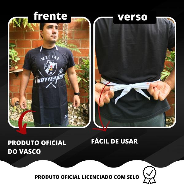Kit 3Un Avental Protetor Poliéster C/ Alça Cozinheiro Time Vasco Mestre Churrasqueiro Oficial - BRASFOOT Imagem de Kit 3Un Avental Protetor Poliéster C/ Alça Cozinheiro Time Vasco Mestre Churrasqueiro Oficial