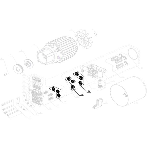 Imagem de Kit 3un Bucha Apoio Gaxeta e Retentor Compatível com Lavadora Vonder LAV1800 1800i 2000i 2030i 2300i