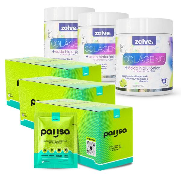 Kit 3un Cada Pausa + Zolve Skin Colágeno Verisol Limão - Zolve Labs Imagem de Kit 3un Cada Pausa + Zolve Skin Colágeno Verisol Limão