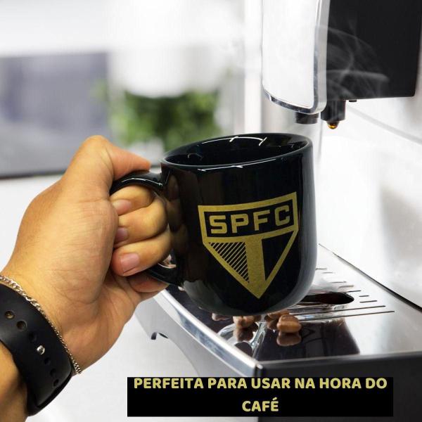 Imagem de Kit 3Un Caneca Preta Xícara Porcelana 300Ml Café Time São