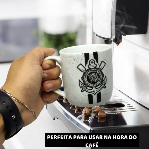 Kit 3Un Caneca Xicara Porcelana Branca Premium 300Ml Café - Brasfoot Imagem de Kit 3Un Caneca Xicara Porcelana Branca Premium 300Ml Café