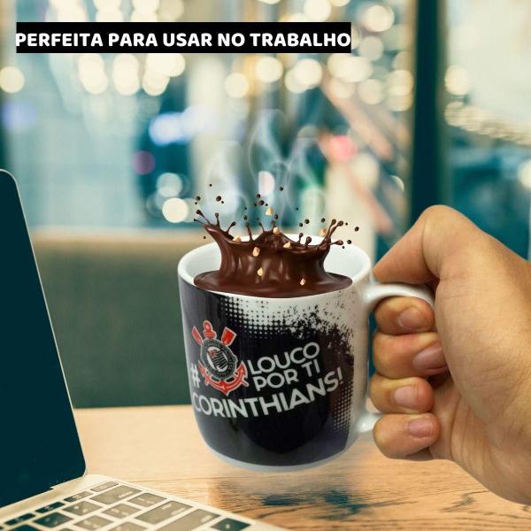 Imagem de Kit 3Un Caneca Xicara Porcelana Preto Premium 300Ml Café