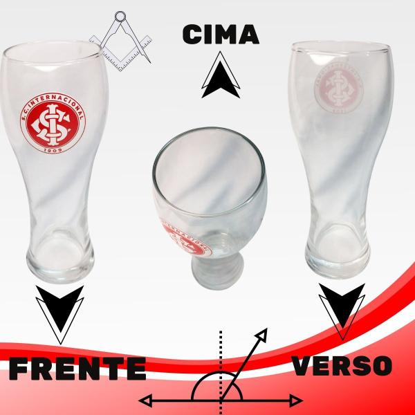 Imagem de Kit 3Un Copo Vidro Joinville Grande 680ml Copão Chopp Cerveja Time Clube Internacional Oficial