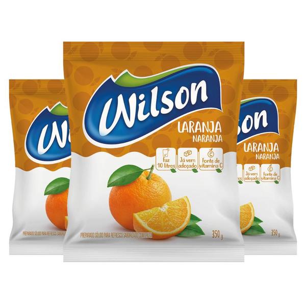 Imagem de Kit 3un de Suco Em Pó Refrescante Sabor Natural Laranja 350G Rende 10L Adoçado Prático Rápido