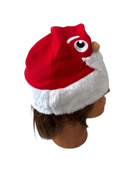 Imagem de Kit 3un Gorro de natal de pelúcia com carinha de papai Noel