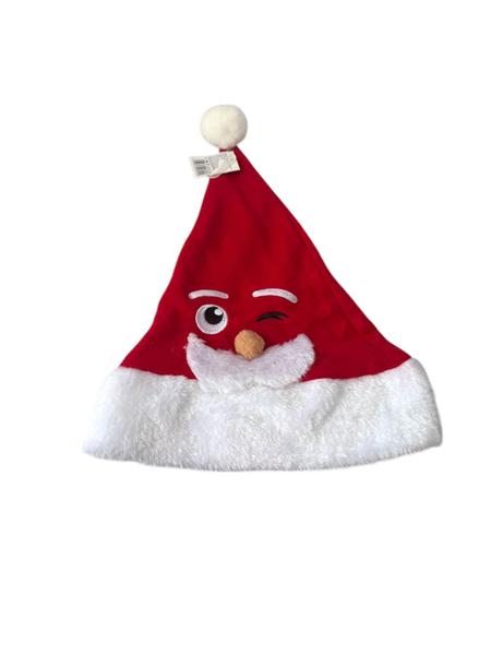 Imagem de Kit 3un Gorro de natal de pelúcia com carinha de papai Noel