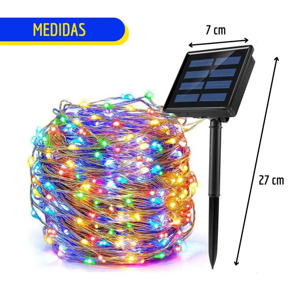 Imagem de Kit 3un Led Natal Decoração Pisca Solar Enfeites Jardim Externo Prova D'água Fio de Fada 