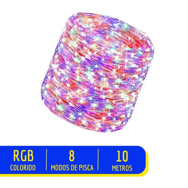 Imagem de Kit 3un Led Natal Decoração Pisca Solar Enfeites Jardim Externo Prova D'água Fio de Fada 