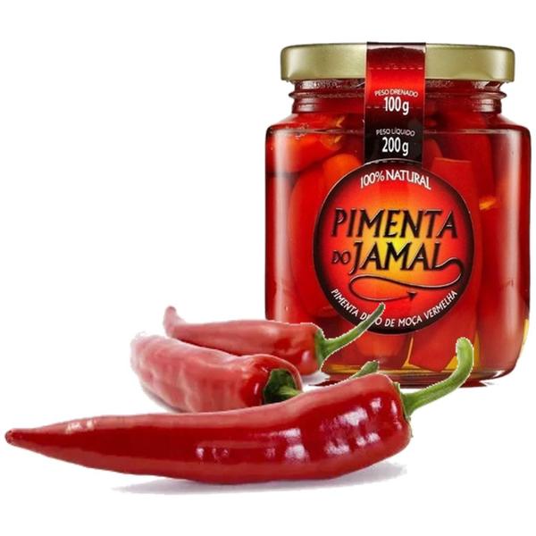 Imagem de Kit 3Un Pimenta Dedo De Moça Vermelha Em Conserva Jamal 200G