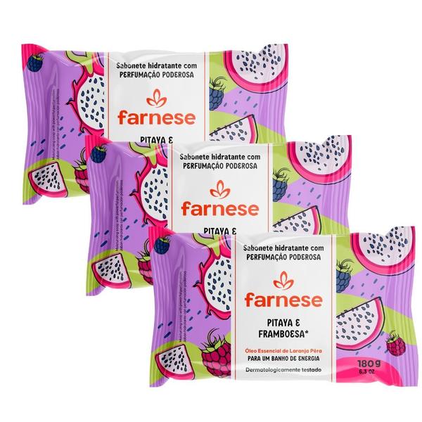 Imagem de Kit 3un Sabonete Hidratante Perfumado Pitaya e Framboesa 180g Farnese