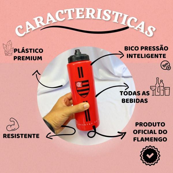 Imagem de Kit 3Un Squeeze 950Ml Garrafa Bico Pressão Vermelha Time