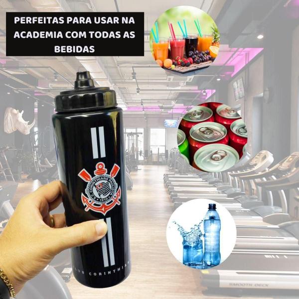 Kit 3Un Squeeze 950Ml Garrafa Preta D'Água Trooper Academia - Brasfoot Imagem de Kit 3Un Squeeze 950Ml Garrafa Preta D'Água Trooper Academia