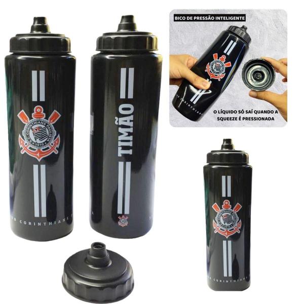 Kit 3Un Squeeze 950Ml Garrafa Preta D'Água Trooper Academia - Brasfoot Imagem de Kit 3Un Squeeze 950Ml Garrafa Preta D'Água Trooper Academia