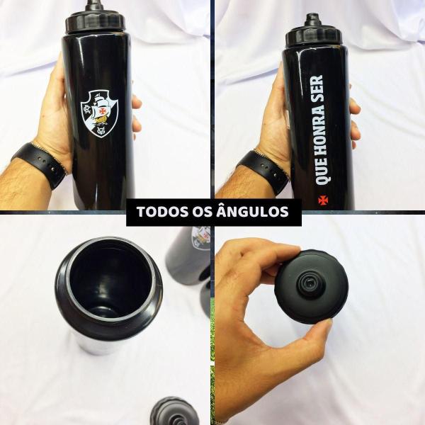 Imagem de Kit 3Un Squeeze 950Ml Garrafa Preto Bico Pressão Academia