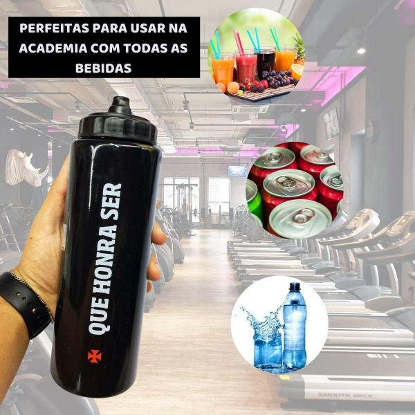 Imagem de Kit 3Un Squeeze 950Ml Garrafa Preto Bico Pressão Academia