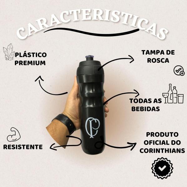 Imagem de Kit 3Un Squeeze Top Térmica 550Ml Garrafa Preto Academia