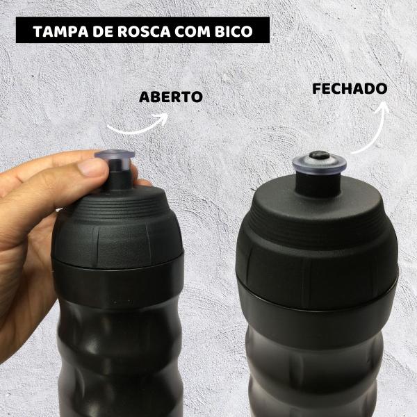 Imagem de Kit 3Un Squeeze Top Térmica 550ml Garrafa Preto Academia Esporte Água Time Corinthians Oficial