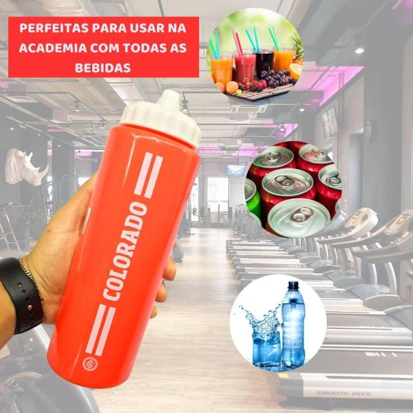 Imagem de Kit 3Un Squeeze Vermelha Garrafa 950Ml Bico Pressão Academia