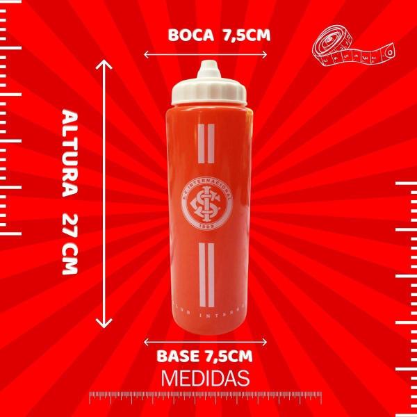 Imagem de Kit 3Un Squeeze Vermelha Garrafa 950Ml Bico Pressão Academia