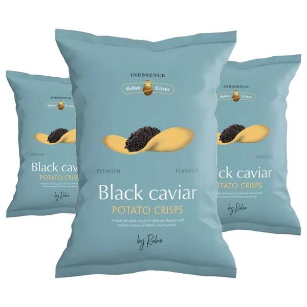 Kit 3Und Batata Chips Sabor Caviar Inessence By Rubio 125G Imagem de Kit 3Und Batata Chips Sabor Caviar Inessence By Rubio 125G