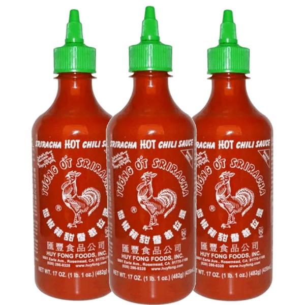 Imagem de Kit 3Und Molho De Pimenta Sriracha Huy Fong 482Ml (U.S.A)