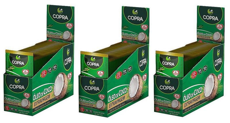 Imagem de Kit 3uni Óleo de Coco Extra Virgem em sachê (40x 15ml) - Copra