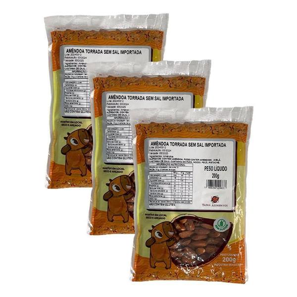 Kit 3X: Amêndoa Torrada Sem Sal Tainá Alimentos 200G Imagem de Kit 3X: Amêndoa Torrada Sem Sal Tainá Alimentos 200G