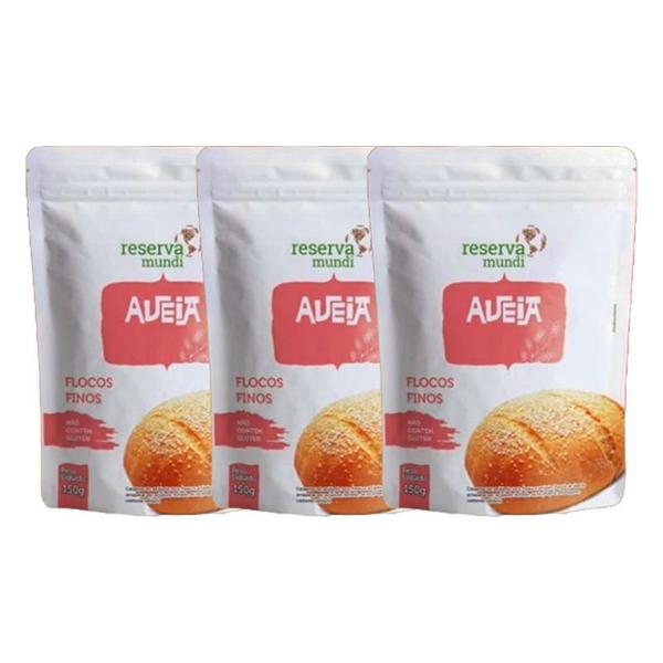 Kit 3X: Aveia em Flocos Finos Sem Glúten Reserva Mundi 150g Imagem de Kit 3X: Aveia em Flocos Finos Sem Glúten Reserva Mundi 150g