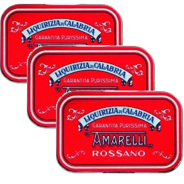 Kit 3x Bala De Alcaçuz Pura Rossa Amareli 40g - Amarelli Imagem de Kit 3x Bala De Alcaçuz Pura Rossa Amareli 40g
