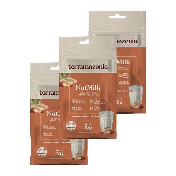 Kit 3X: Bebida Vegetal Castanha Do Pará Em Pó Nutmilk Sachê - Terramazonia Imagem de Kit 3X: Bebida Vegetal Castanha Do Pará Em Pó Nutmilk Sachê