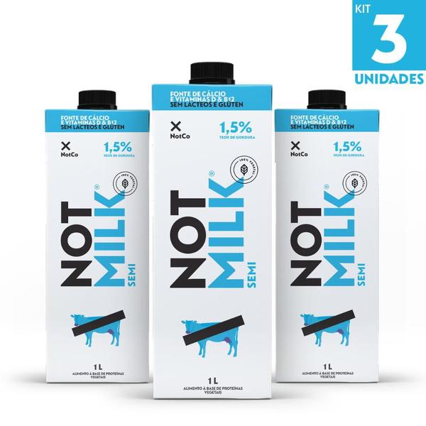 Imagem de Kit 3x Bebida Vegetal NotCo NotMilk Semi Desnatado 1L