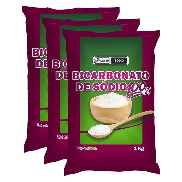 Imagem de Kit 3X: Bicarbonato De Sódio Bicarbon 1Kg