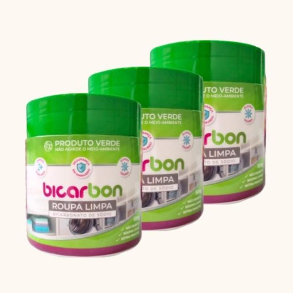 Kit 3X: Bicarbonato De Sódio Roupa Limpa Bicarbon 500G Imagem de Kit 3X: Bicarbonato De Sódio Roupa Limpa Bicarbon 500G
